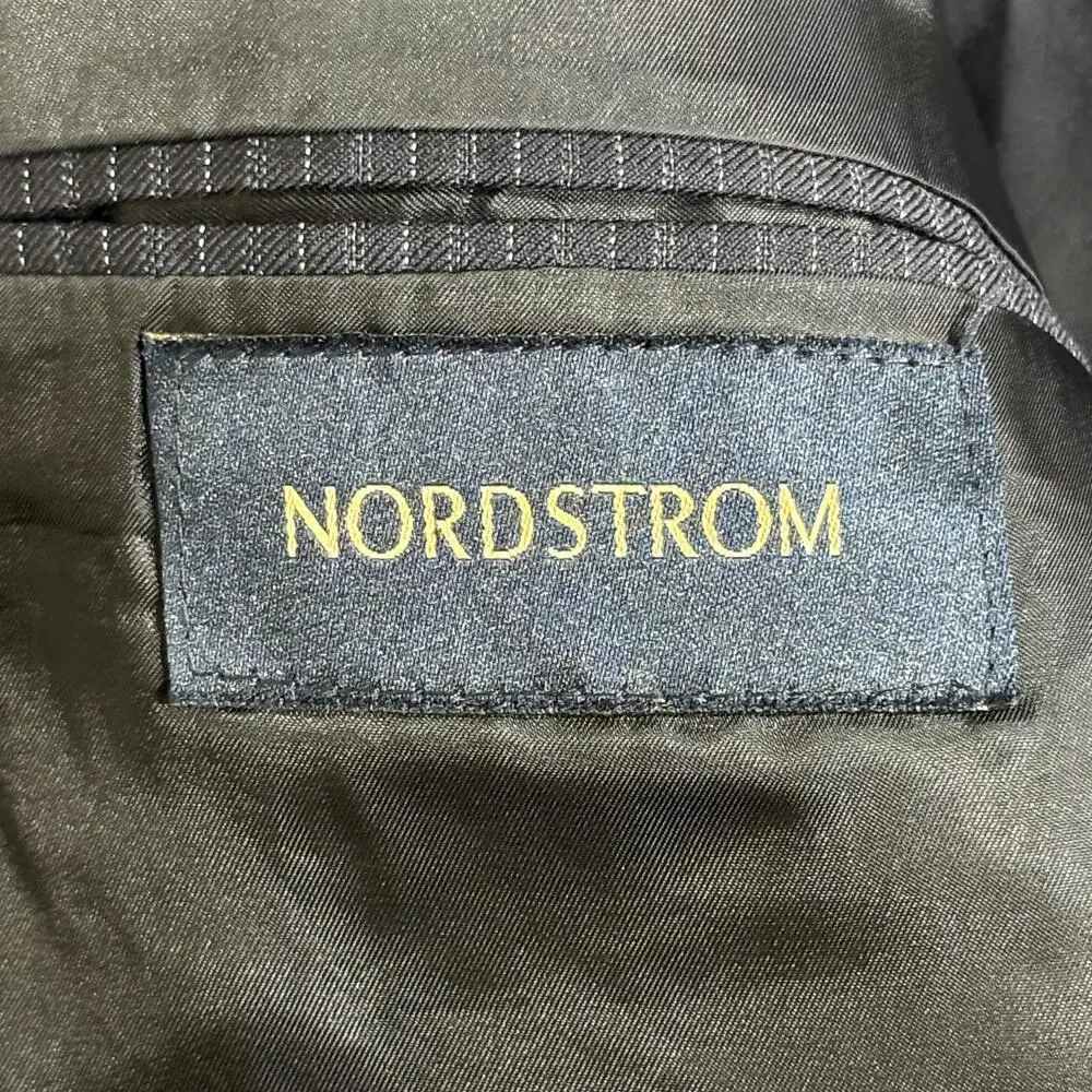 Hart Schaffner Marx Nordstrom 2 Piece Suit Mens Large Gray Pinstripe Made USA